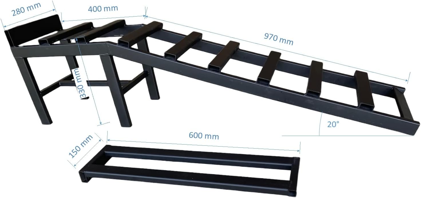 Rampy Samochodowe 2 sztuki 4000 kg z Przedłużeniami - 330mm Wysokość, 280mm Szerokości | MajdTech
