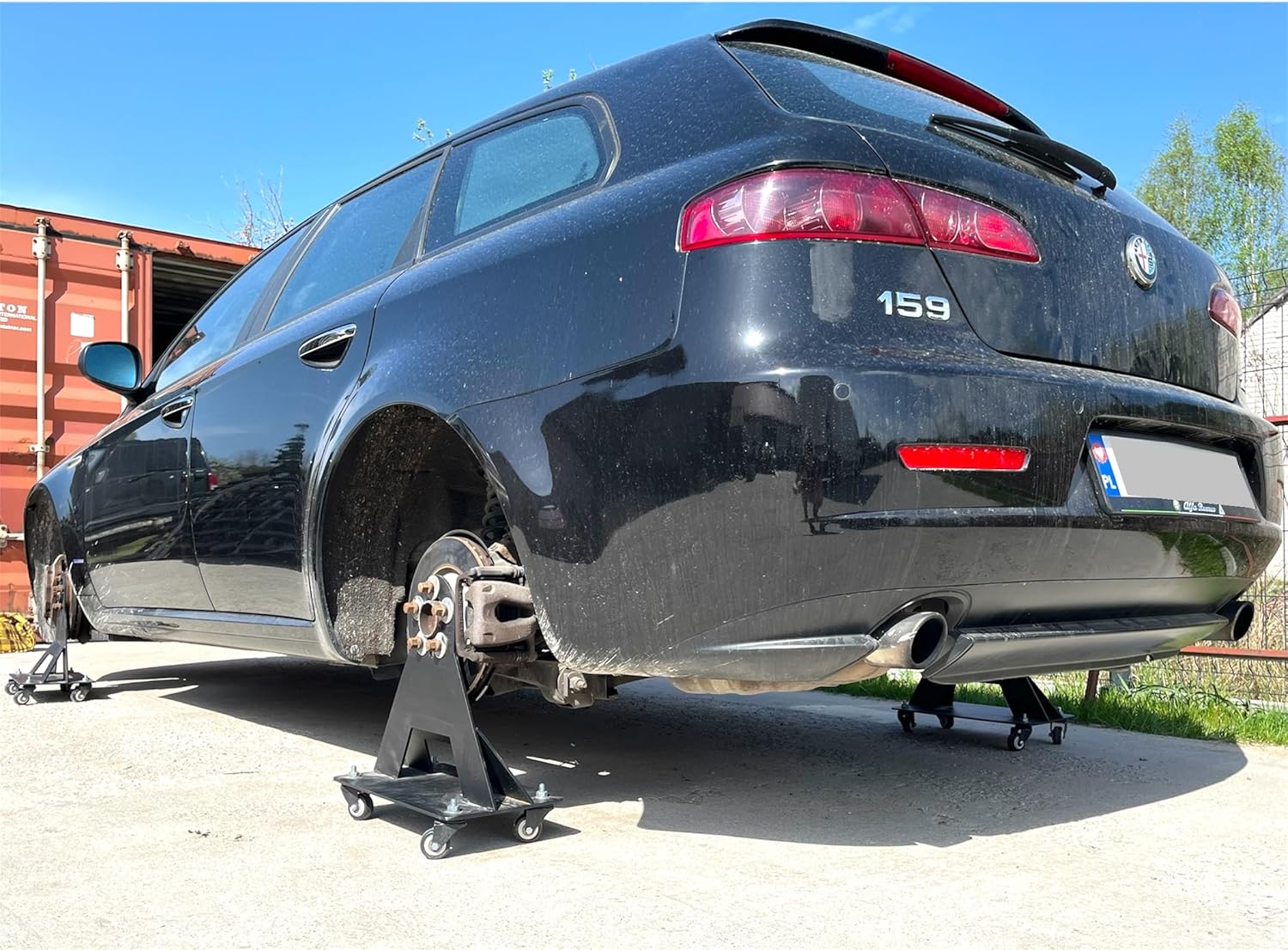 Uniwersalne Stojaki Przykręcane do Piasty Koła Samochodu 3500kg - Kobyłki Samochodowe, Podpórka Piasty 4/5 Otworów | MajdTech